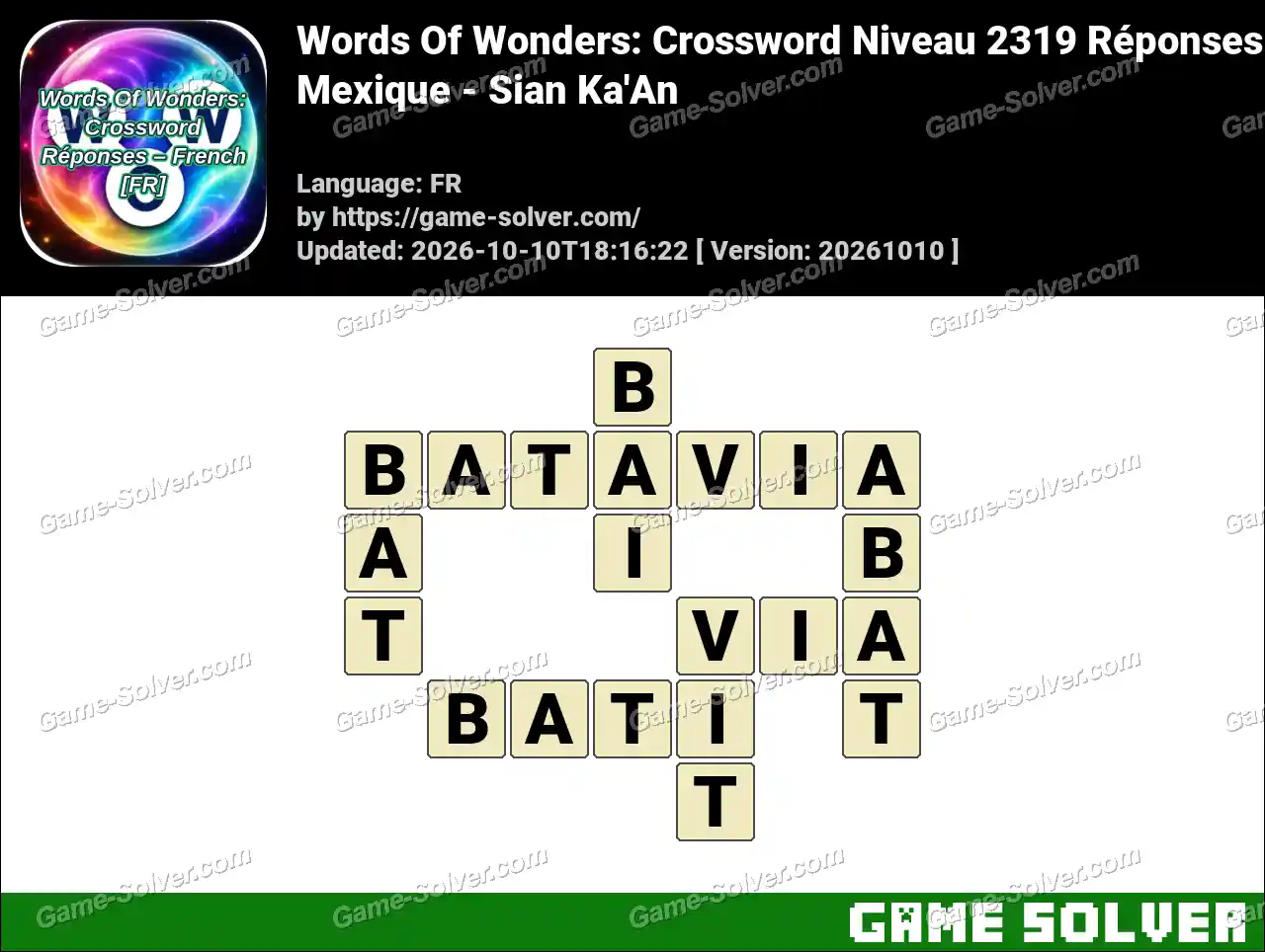 Words Of Wonders: Crossword Niveau 2319 Réponses – Mexique – Sian Ka’An